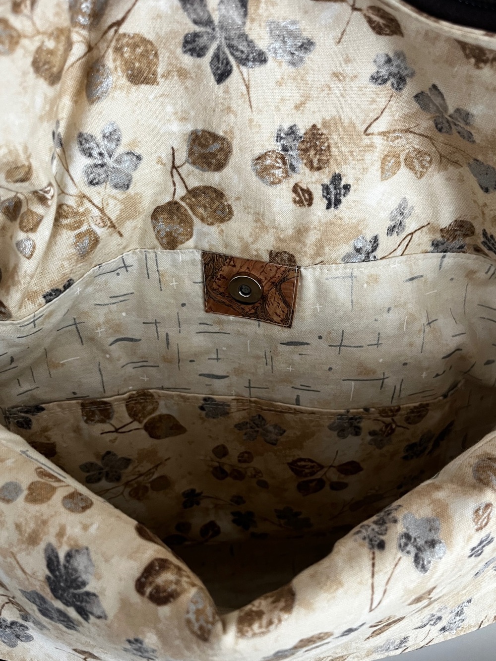 Cottagecore Woodland Fabric & Cork Bag - Picture 5 of 12
